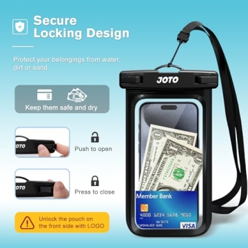 JOTO Waterproof Pouch Case for Smartphones up to 7" - Black