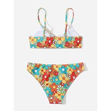 SOLY HUX Women's Spaghetti Strap Floral Print Bikini Bathing Suit 2 Piece Swimsuits Multicoloured Fl...