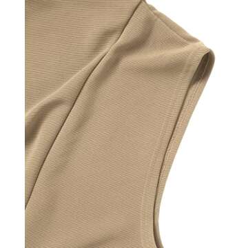 GIVON Mens Sleeveless Ruffle Shawl Collar Cardigan with Pockets / DCC035-BEIGE-L