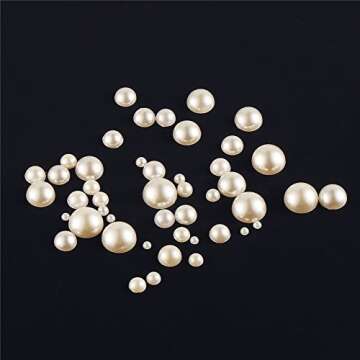 DECORA 500pcs Ivory Flat Back Cabochons Half-round Pearl for Wedding Decoration Assorted Sizes