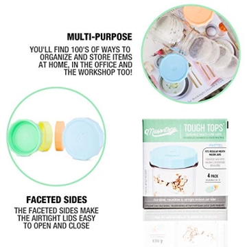 Masontops Tough Tops Leakproof Plastic Mason Jar Lids