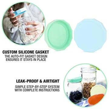 Masontops Tough Tops Leakproof Plastic Mason Jar Lids