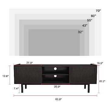 Stylish ORRD TV Stand for TVs Up to 70 Inches