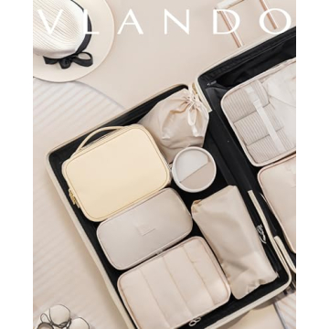 Vlando Makeup Bag Stylish Organizer for Women Traveler