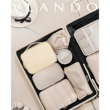 Vlando Makeup Bag Stylish Organizer for Women Traveler