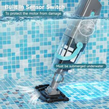 Rechargeable Pool Vacuum with 60 Min Runtime and Power