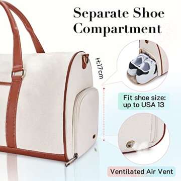 MISSNINE Canvas Sport Duffel Bag for Travel and Gym