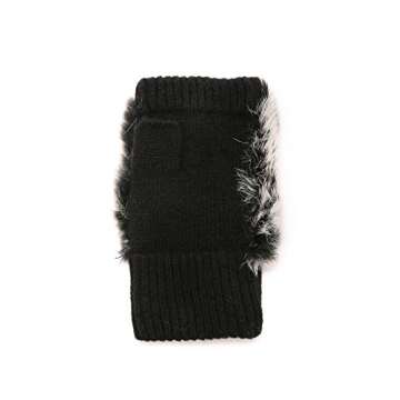 Shop Adrienne Landau Women's Knit Fingerless Fur Gloves