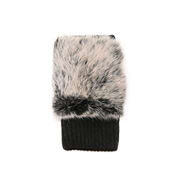Shop Adrienne Landau Women's Knit Fingerless Fur Gloves