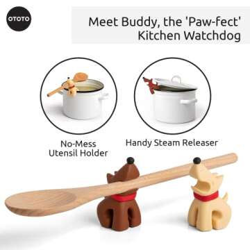 Funny Spoon Holder by OTOTO - Spoon Rest for Stove Top - Cooking Gadgets, Cooking Gifts, Cool Kitchen Gadgets, Cool Gifts, Cute Kitchen Accessories