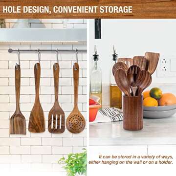 Premium Teak Wood Cooking Utensils Set for Your Kitchen
