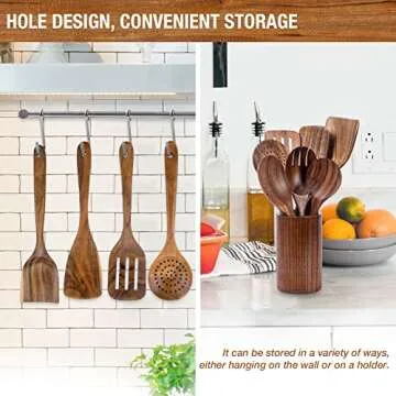 Premium Teak Wood Cooking Utensils Set for Your Kitchen