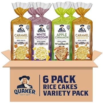 Quaker Large Rice Cakes Variety Pack - Gluten Free, 6 Count