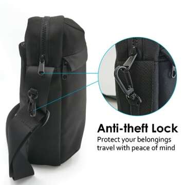 Unisex Small Crossbody Bag, Anti-Theft Side Shoulder Bag with RFID and Zipper Locked, Adjustable Her...