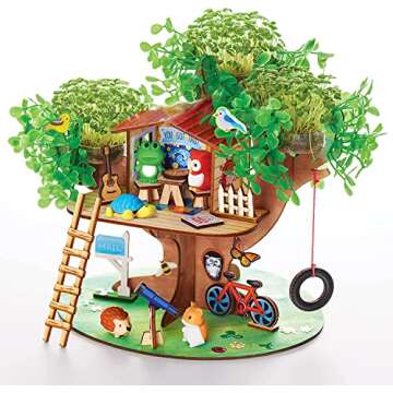 Creativity for Kids Build and Grow Tree House Craft Kit - Treehouse Playset Toy for Boys and Girls, ...