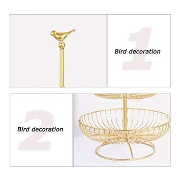 Elegant 3-Tier Metal Fruit Basket Bowl for All Occasions