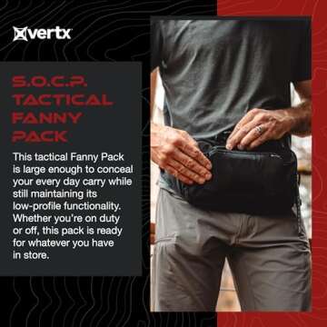 Vertx S.O.C.P. Tactical Fanny Pack, CCW Crossbody Waist Bag for Men and Women, Concealed Carry, EDC,...