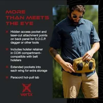 Vertx S.O.C.P. Tactical Fanny Pack, CCW Crossbody Waist Bag for Men and Women, Concealed Carry, EDC, Travel, Work, It's Black