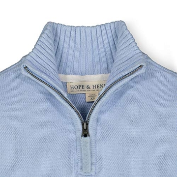 Stylish Hope & Henry Boys' Half Zip Pullover Sweater in Blue