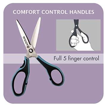 Woots MaxTitanium 8" Non-Stick Scissors with Dual Curved Technology HD for Shipping Office School Gardening 2 Pack