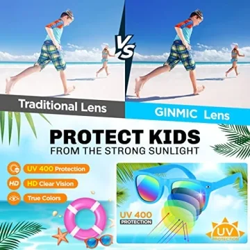 GINMIC Kids Sunglasses, 24 Pack Neon UV400 for Ages 3-8