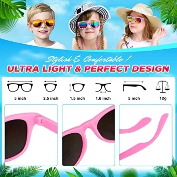 GINMIC Kids Sunglasses, 24 Pack Neon UV400 for Ages 3-8