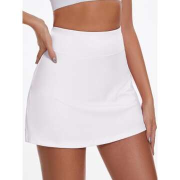 Pleated Tennis Skirt Golf Skort for Women with Pockets Shorts Athletic Workout Running Skirt Ruffle ...