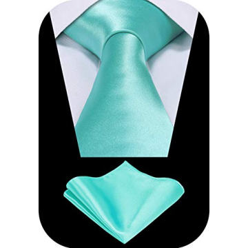 Aqua Satin Necktie & Pocket Square Gift Set