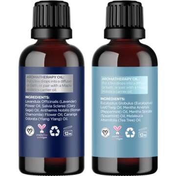 Aromatherapy Essential Oils Set for Diffusers & Relaxation