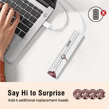 Facial Hair Removal for Women, SEIHAI Hair Removal Device(Luxury), Face Razors for Women, Personal Care Products/Facial Hair Remover for Face, Lip, Chin, Included 4 x Replacement Heads