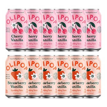 OLIPOP - Pink Pops Variety Pack, Healthy Soda Variety Pack, Prebiotic Soft Drink, Supports Digestive...