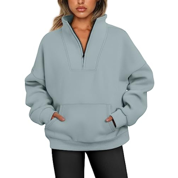 Trendy Queen Sweatshirts Quarter Half Zip Pullover Oversized Hoodies Sweaters Comfy Fall Outfits 202...