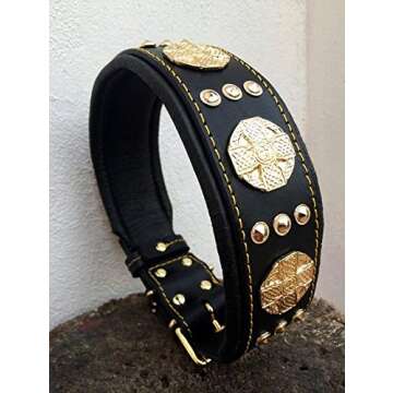 Bestia Maximus Genuine Leather Dog Collar, Large Breeds, Cane Corso, Rottweiler, Bullmastiff, Dogo, ...