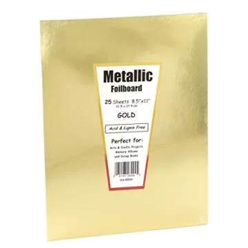 Hygloss 25 Gold Metallic Foil Board - Crafting Essentials