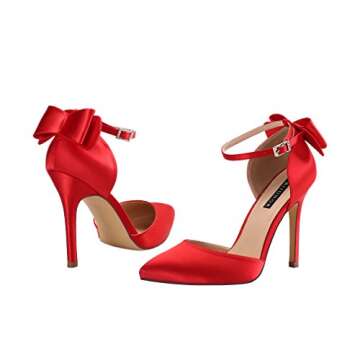 Stylish ERIJUNOR E1966A Red Wedding High Heels for Women