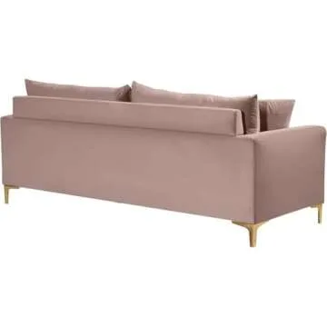 Luxurious Meridian Naomi Pink Velvet Sofa – Modern Comfort