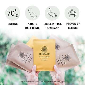 ORGAID Organic Sheet Mask | Made in USA (Assorted Multi-pack, pack of 6)