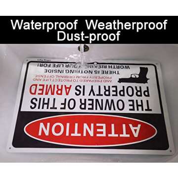 Joffreg Reflective Armed Property Sign, 2 Pack 14x10