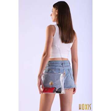 Clear Bag with Turn Lock Closure for Women Cross Body Handbags Stadium Approved