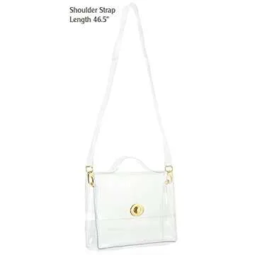 Clear Bag with Turn Lock Closure for Women Cross Body Handbags Stadium Approved