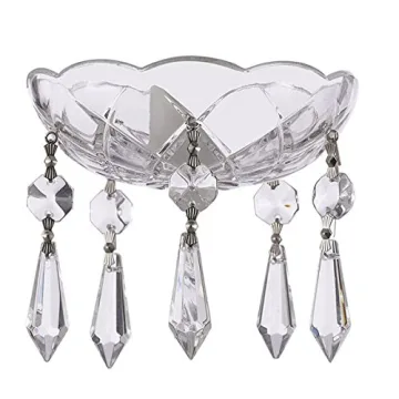 Asfour 30% Lead Crystal Bobeche - 4-Inch Chandelier Accessory with 5 U-Drops