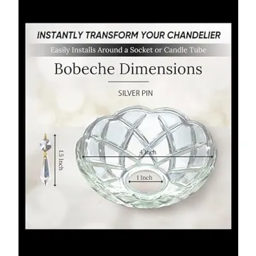 Elegant 4-Inch Crystal Bobeche with Prisms and Silver Pins
