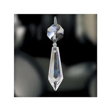 Elegant 4-Inch Crystal Bobeche with Prisms and Silver Pins