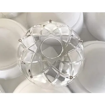 Elegant 4-Inch Crystal Bobeche with Prisms and Silver Pins