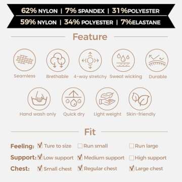 Aoxjox Long Sleeve Crop Tops for Women Vital Workout Seamless Cropped T Shirt Top (Vital Black Marl New, X-Large)