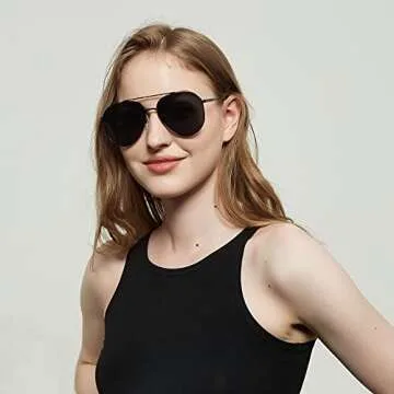 mosanana Aviator Sunglasses for Women Men Trendy Oversized Black Retro Vintage Cool Big Cute Funky Fashion Ladies 70s Large Aesthetic Chunky Baddie Stylish Unique Pilot Dark Sexy female 2021 Jessie