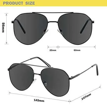 mosanana Aviator Sunglasses for Women Men Trendy Oversized Black Retro Vintage Cool Big Cute Funky Fashion Ladies 70s Large Aesthetic Chunky Baddie Stylish Unique Pilot Dark Sexy female 2021 Jessie