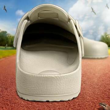 Bigant Womens Clogs,Mercy Mules for Womens Nurse Shoes-Slip on Garden Work Shoes(Beige-10 Women/8 Men)