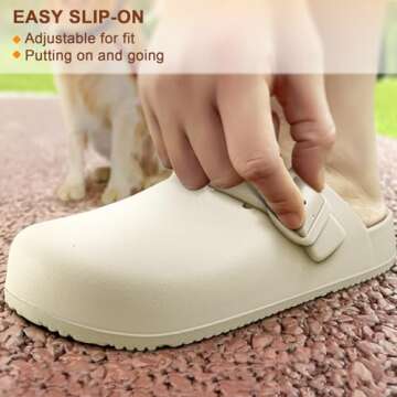 Bigant Womens Clogs,Mercy Mules for Womens Nurse Shoes-Slip on Garden Work Shoes(Beige-10 Women/8 Men)