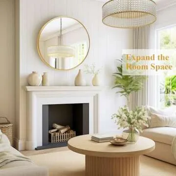 Fabuday Round Gold Mirror - 20 Inch Elegant Wall Decor